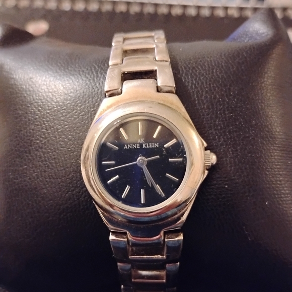 Anne Klein Silver and Black Women's Watch - Picture 1 of 5